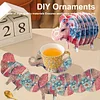 Pink Elephant 5D DIY-Tiermuster Diamantbemalungsuntersetzer mit Halter