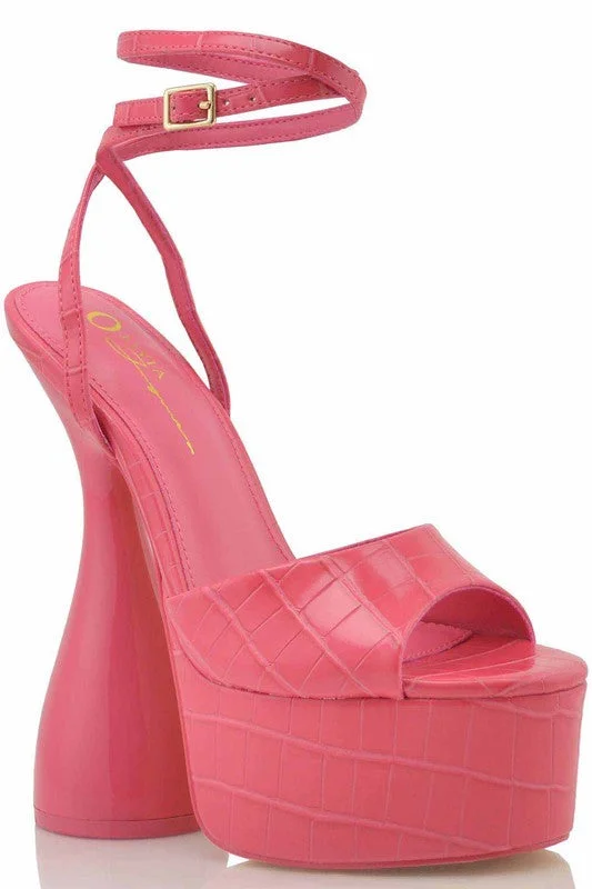 High Platform Crocodile Disco Heels