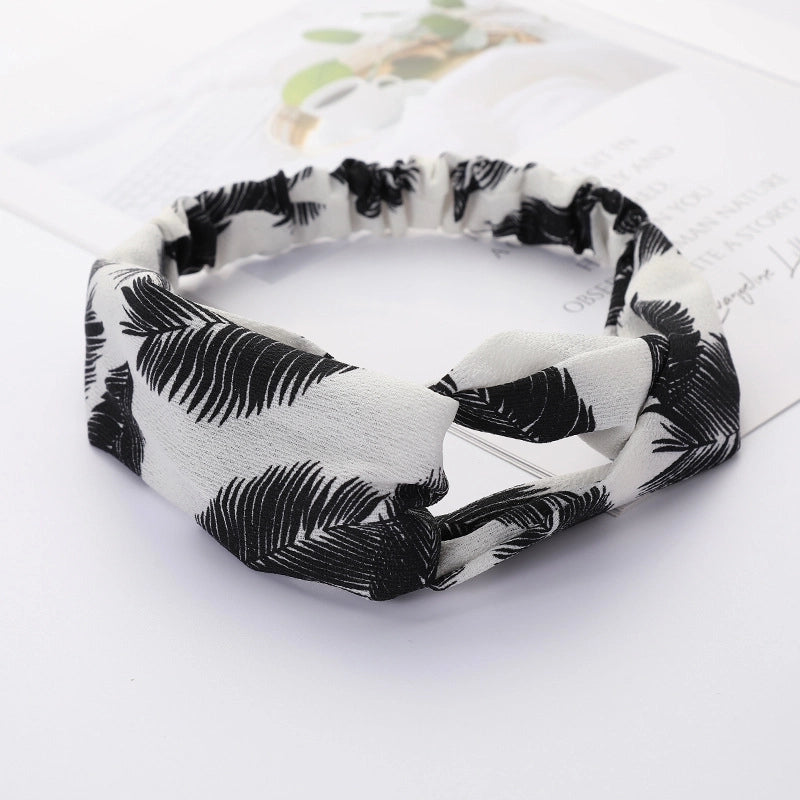 Women’s Lady Polka Dots Flower Cloth Hair Band