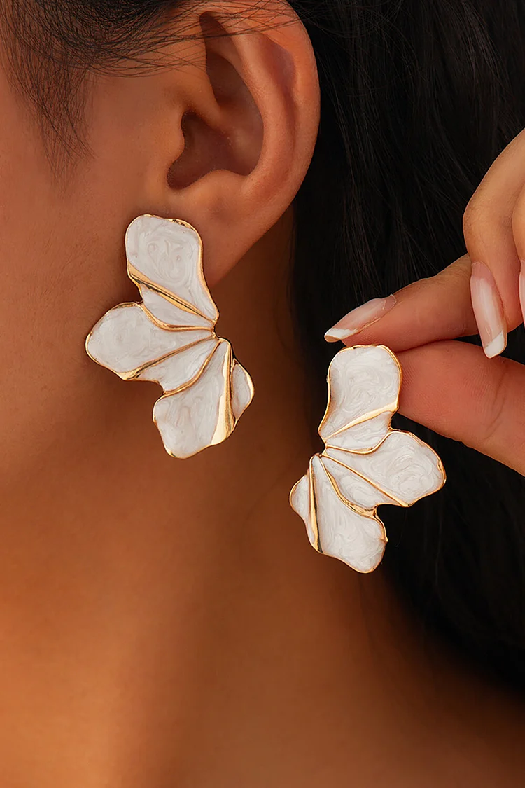 Half Flower Design Fashionable Stud Earrings