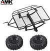 AMK Metal 1/10 RC Hitch Mount Trailer Truck Hauler with Metal Wheel Rims for Axial SCX10 90046 TRX4 TRX6 Tamiya CC01 RC4WD D90 D110 TF2