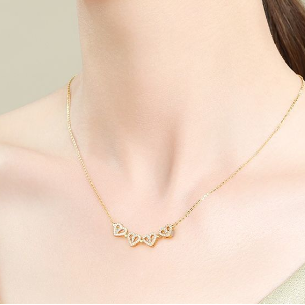 Loveyoufancy Loveyoufancy Four Leaf Heart Shape Necklace