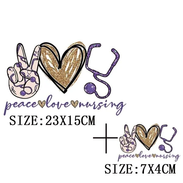 Peace Love Teach Thermal Sticker On T-shirt DIY Washable Patch On Clothes Funny Design Iron On Transfer For Hoodies Bag Applique