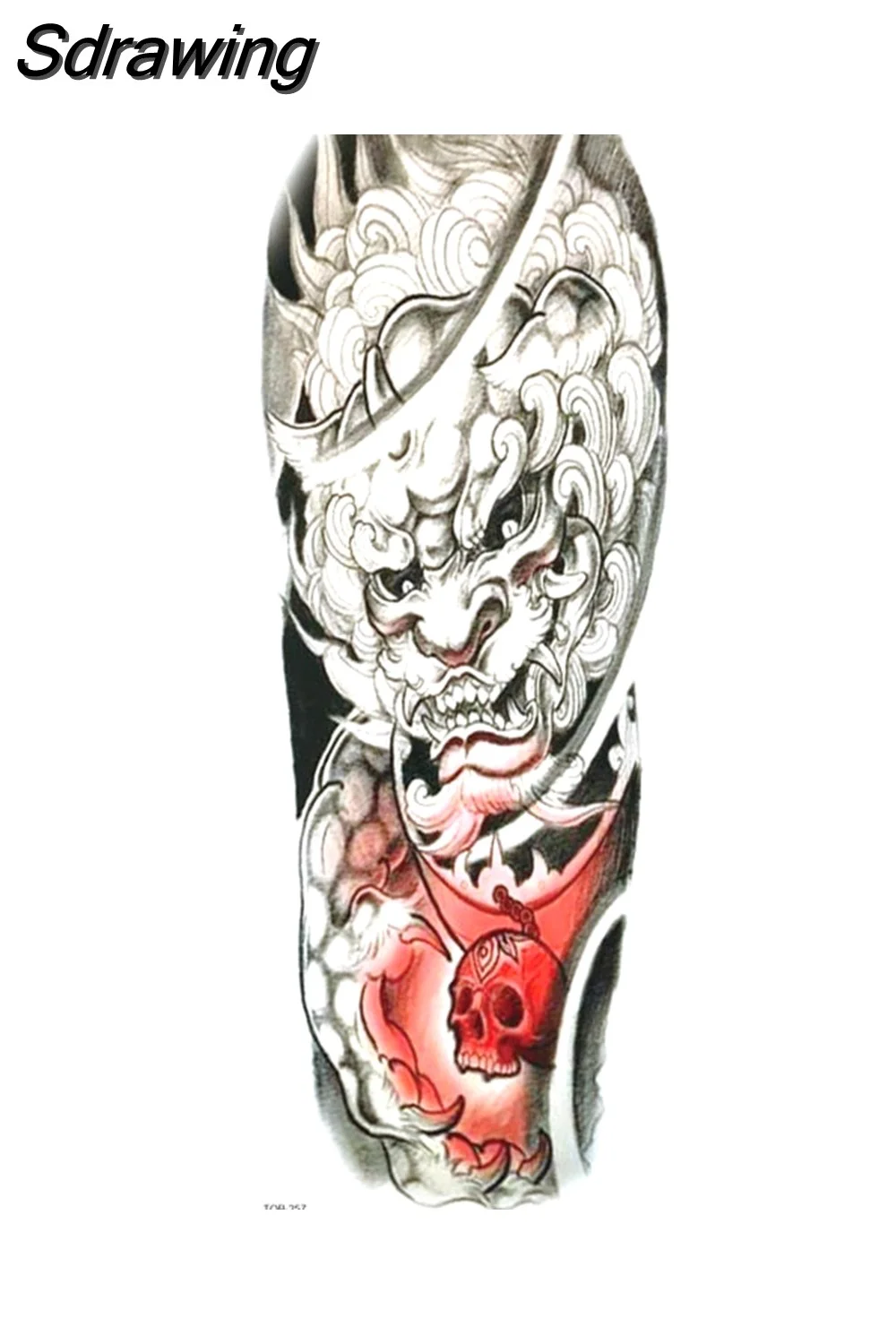 Sdrawing Tattoo Dragon For Men Waterproof Sleeves Angel Tiger Snake Animal Stickers Waterproof Temporary Tattoos Skeleton Hand 521-1