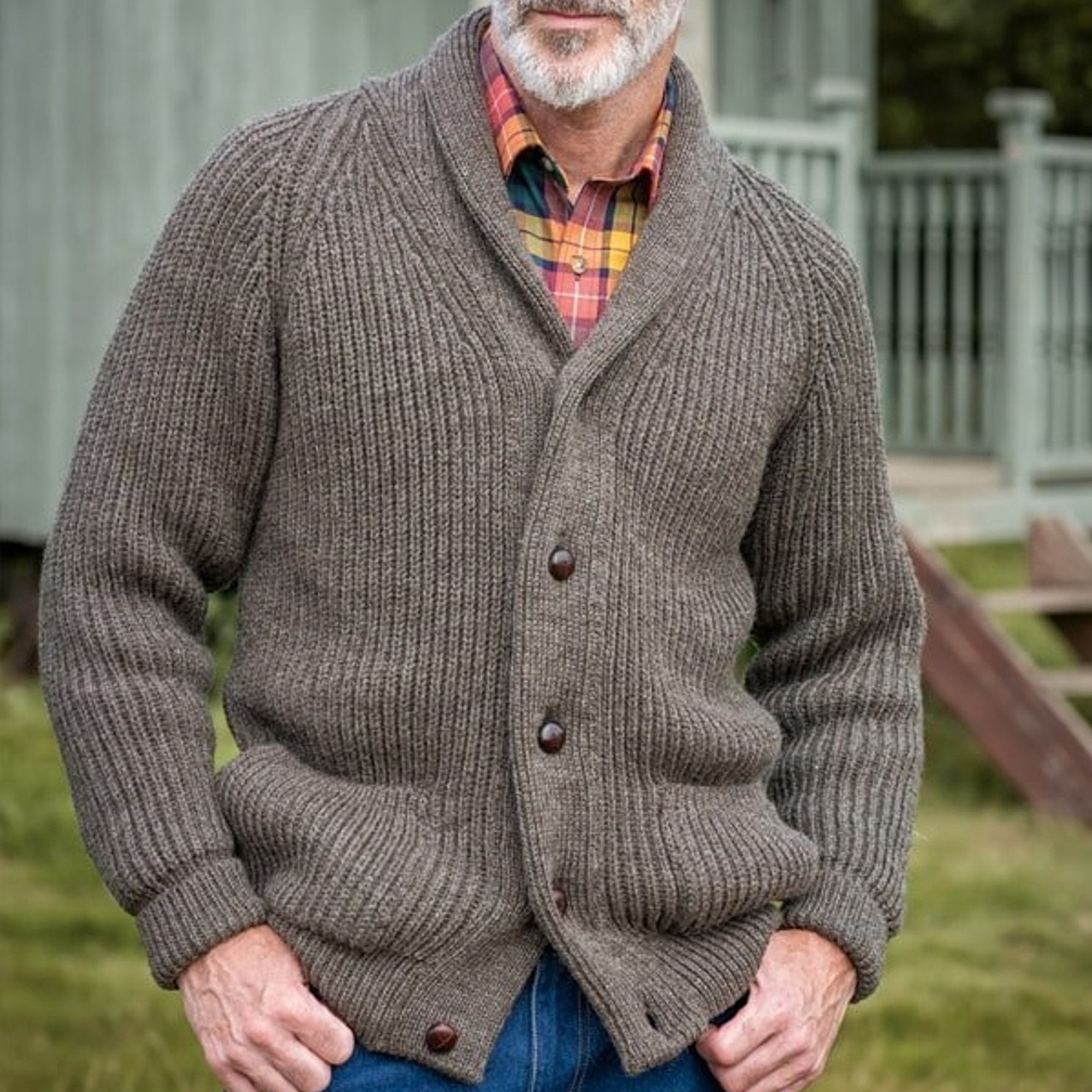 Men's Solid Color Lapel Long Sleeve Jacket