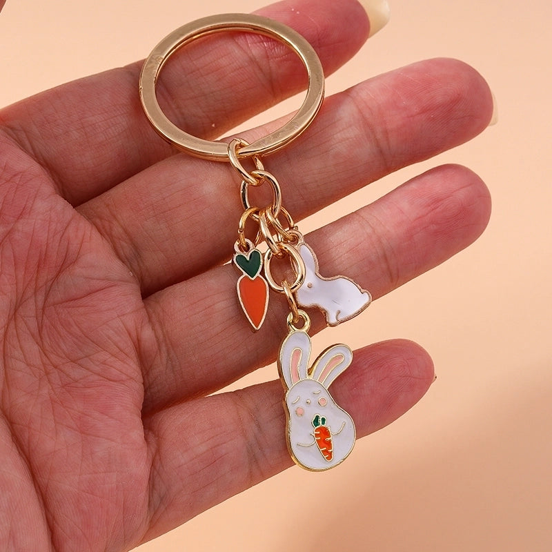 Cartoon Style Sweet Rainbow Bear Duck Alloy Keychain