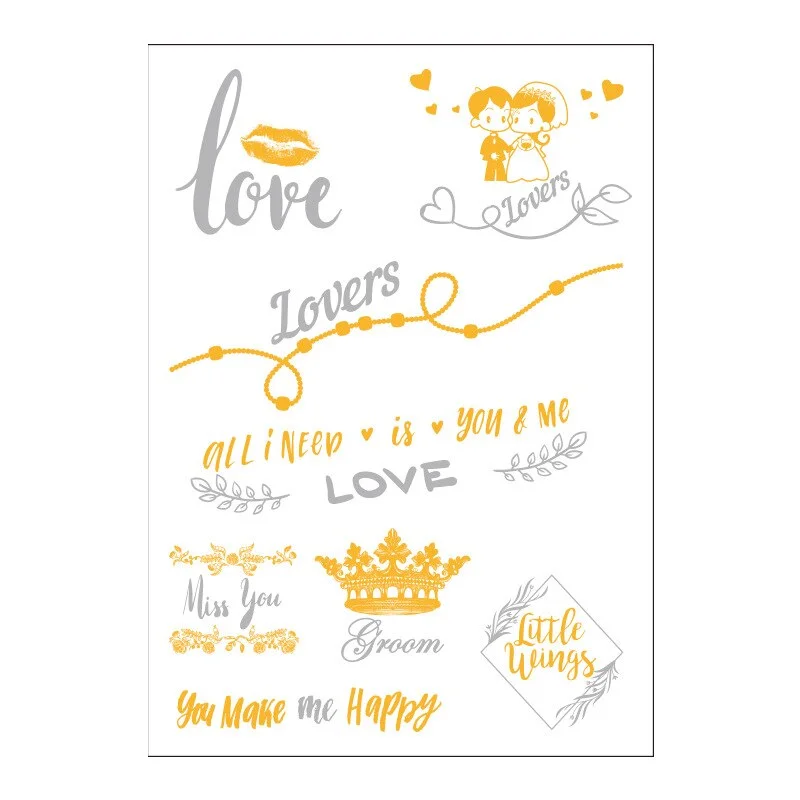 European and American wedding tattoo stickers bride wedding single bridesmaid party hot gold and silver team bride stickers
