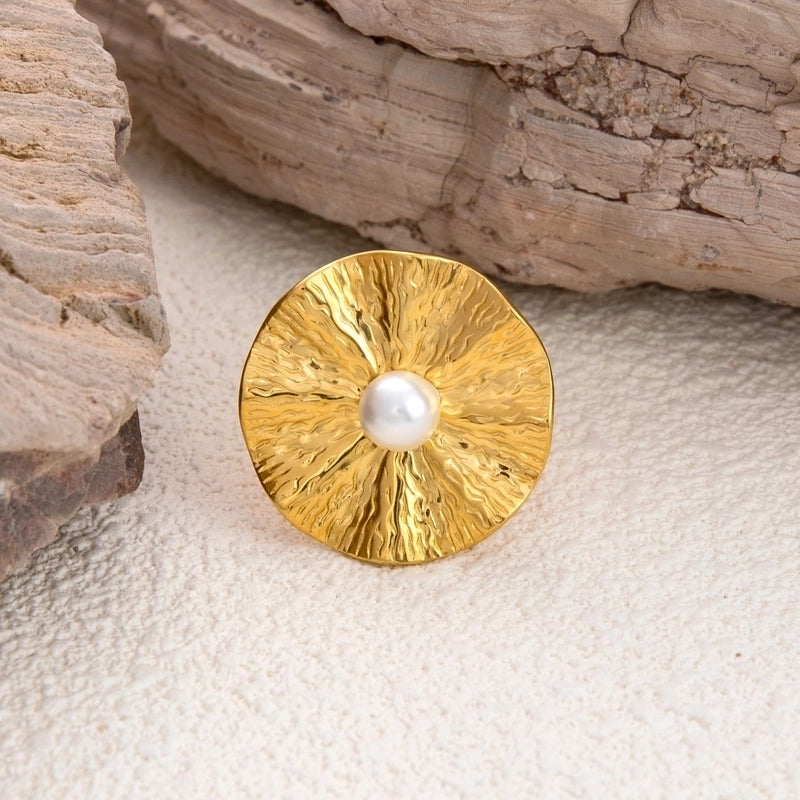 Vintage Style French Style Geometric Flower 304 Stainless Steel Open Rings