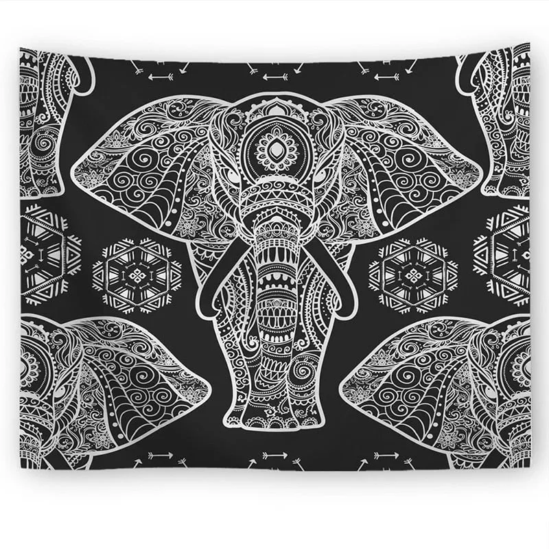 Bohemian Mandala Elephant Tapestry Wall Hanging Sandy Beach Picnic home decoration wall blanket tapestry bedroom wall hanging