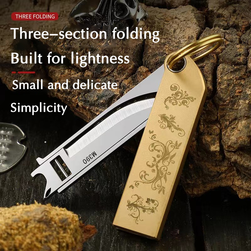 Multifunctional brass folding knife – Kris KnifeStudio