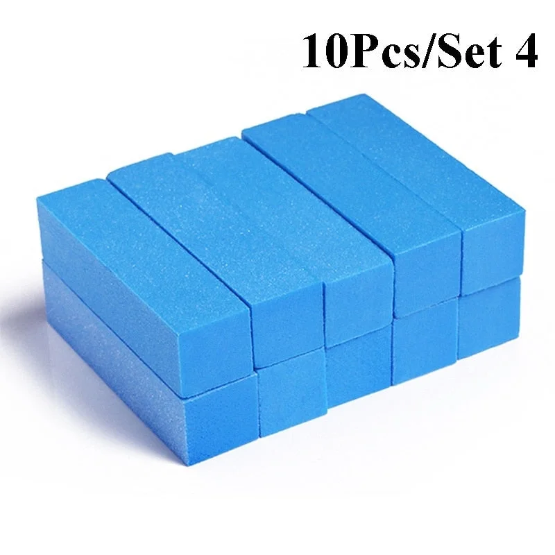 10pcs/lot Mini Sponge Nail File Colorful Sanding Buffer UV Gel Polish Set Block Nail Files Double Side Nagel Nail Art Tools-Nail Inspo