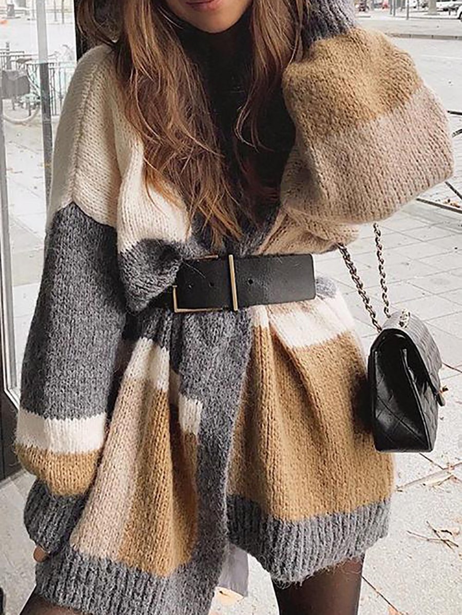  thdmladies Color Block Cardigan thedmladies