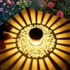 Solar Fence Lights Mandala Theme Waterproof Metal Solar Powered Deck Step Stair Lights for Garden Post Patio Decor Gifts for Women Mom