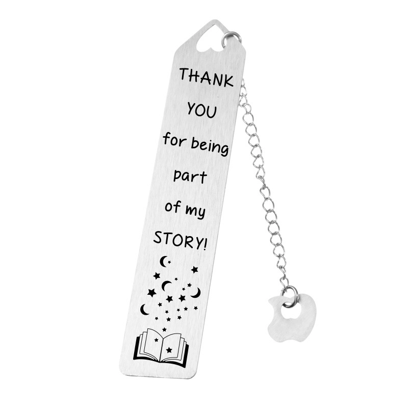 Fashion Creative Metal Stainless Steel Lettering Bookmark