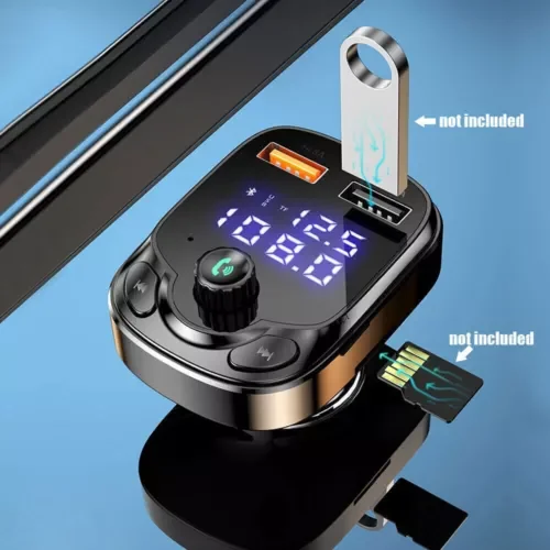 Dronehint 1x Universal Car Bluetooth 5.0 FM Transmitter Car Parts 2 USB Fast Charger QC3.0 (For: Acura) Parts