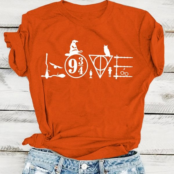 Womens Casual Short Sleeve Graphic Printed 9 and 3/4 T Shirts Cute Funny Tops - Shop Trendy Women's Clothing | LoverChic