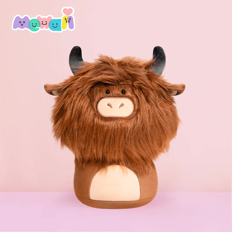 Mewaii® Mushroom Family Highland Cow Plushies Kawaii Pillow Squish Toy Stuffed Animal