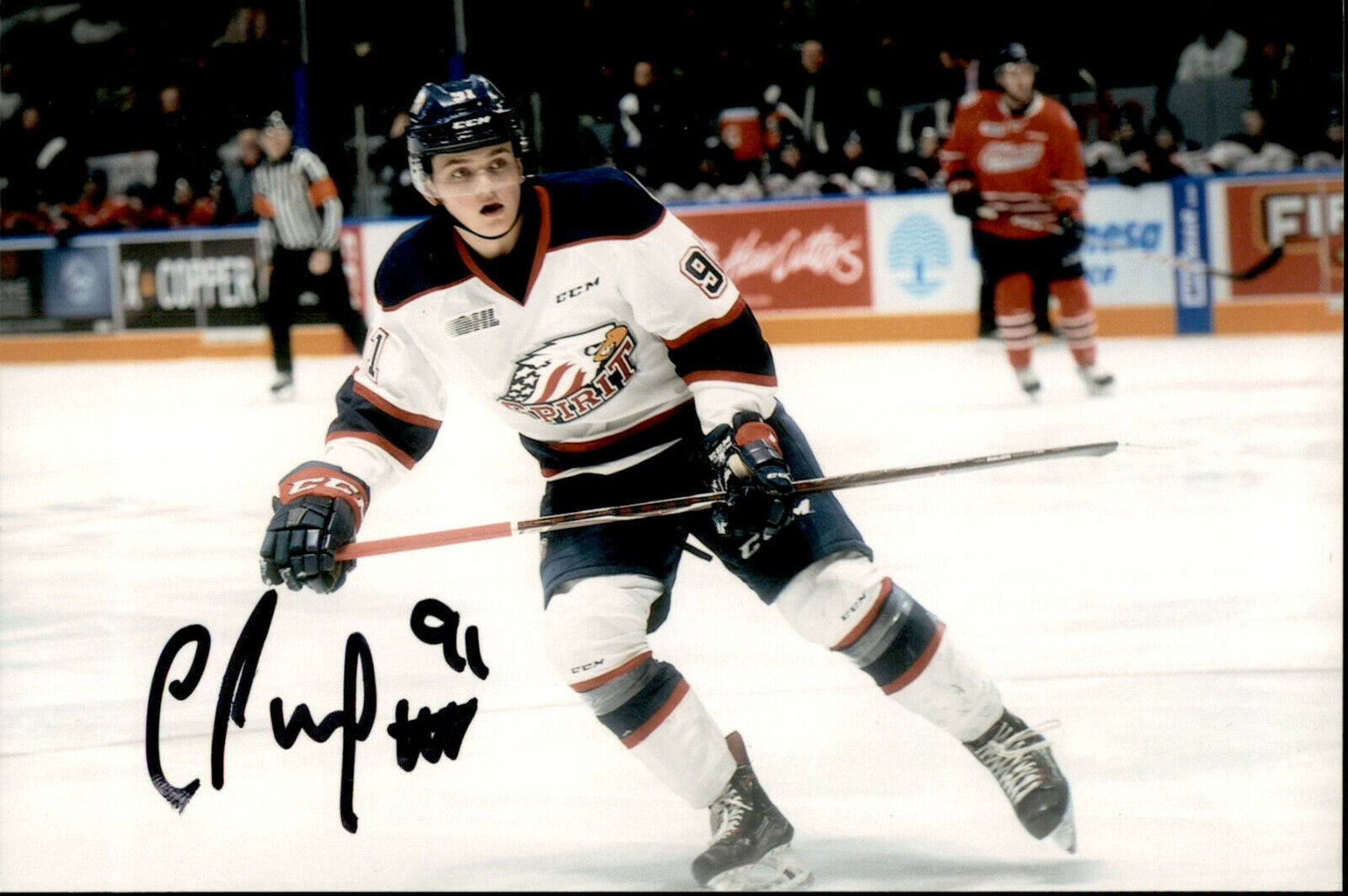 Cole Perfetti SIGNED autographed 4x6 Photo Poster painting SAGINAW SPIRIRT / WINNIPEG JETS #9