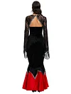 Gothic Punk Contrast Color Vampire Lace Slim Maxi Dress
