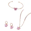 Ensemble de bijoux collier/bracelet/boucles d'oreilles papillon