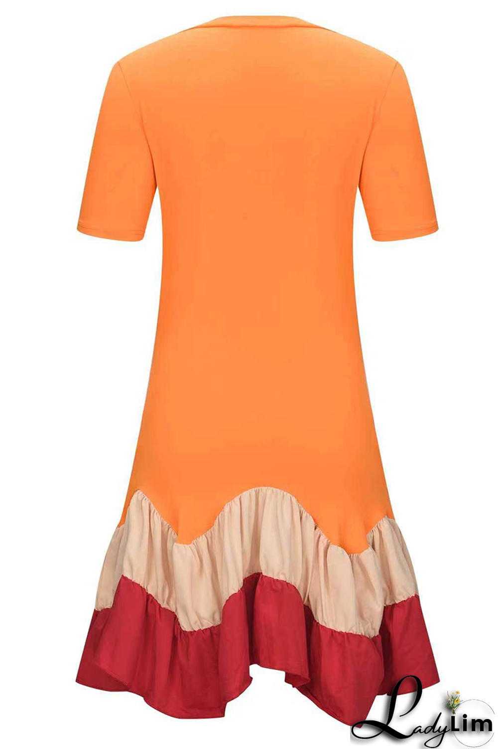 Black Fashion Print Flounce O Neck Cake Skirt Dresses