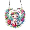Diamond Painting Wreath Angel Pendant Green Wing Wall Door Decoration