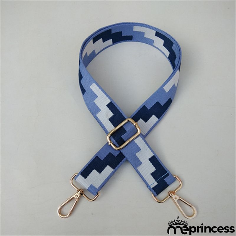Women Fashion Color Block Adjustable Decompression Replacement Long Strap Bag Accessories