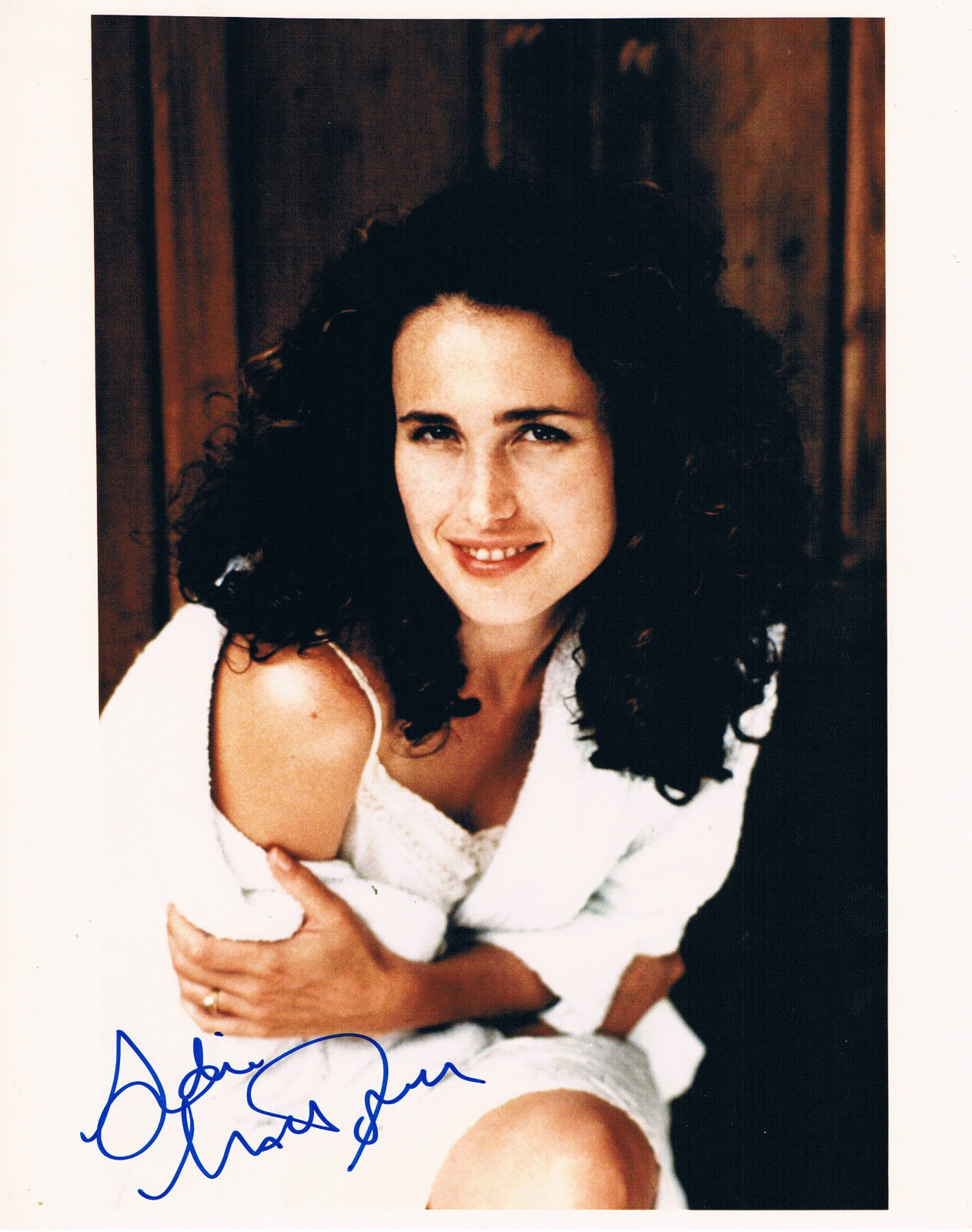 Andie MacDowell 1958- genuine autograph In Person signed 8x10