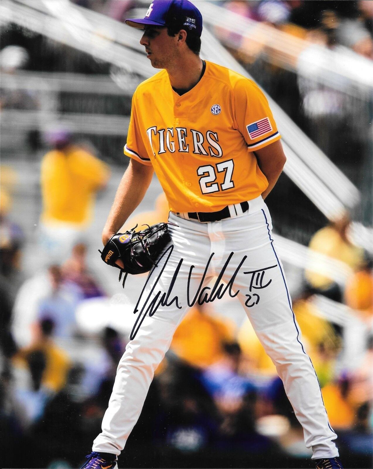 JOHN VALEK III HAND SIGNED LSU TIGERS 8X10 Photo Poster painting W/COA