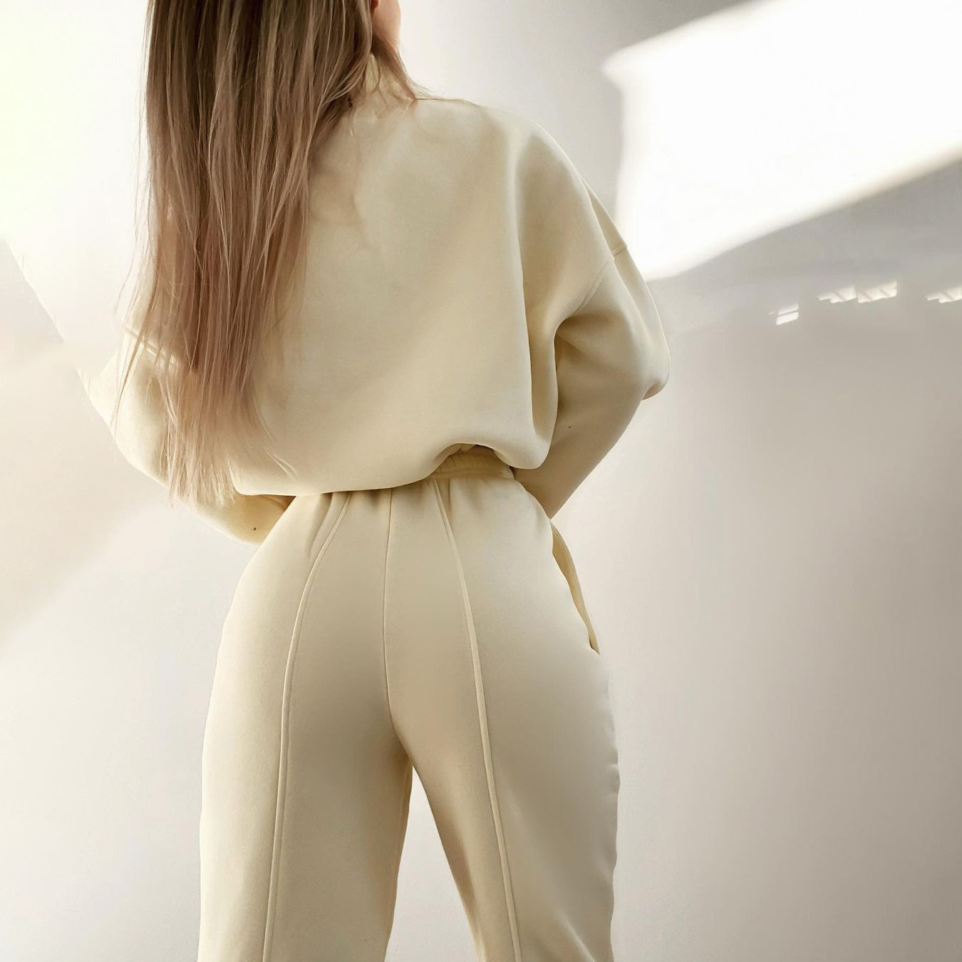 Women's Printed Sweatshirt Suit Two Piece Set