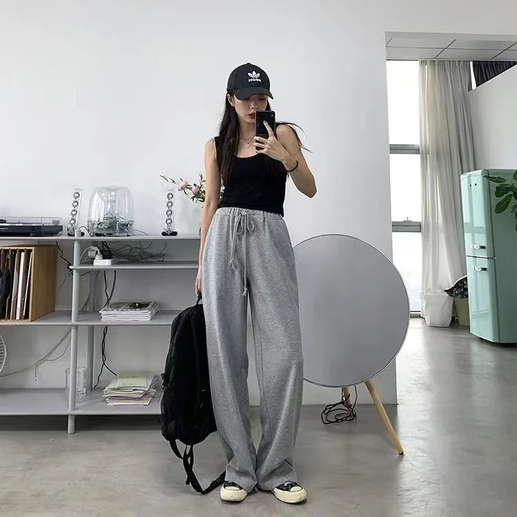 OLCooL American New Heavy Industry Old Washed Jeans Deconstruction Splicing Women Y2K Harajuku Vintage Straight Wide-leg Pants Women olcool
