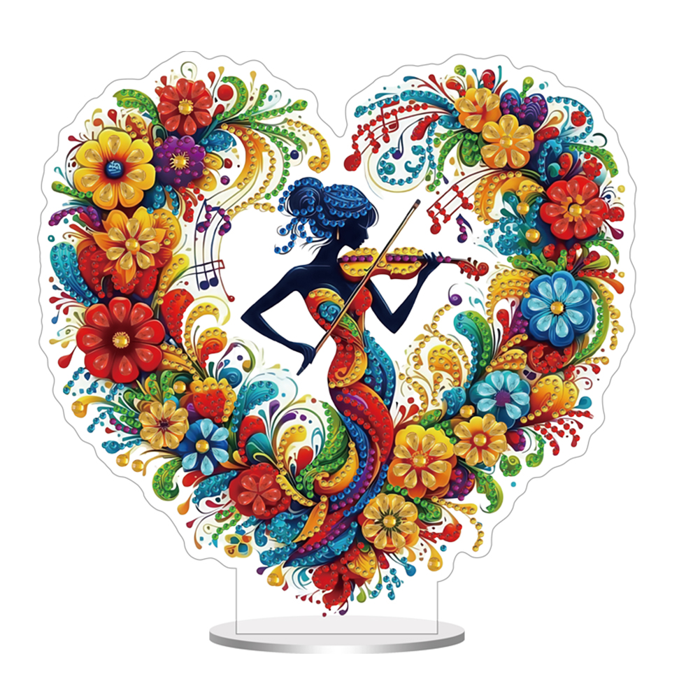 Acrylic Special Shape Heart Girl Diamond Painting Desktop Ornaments for Home