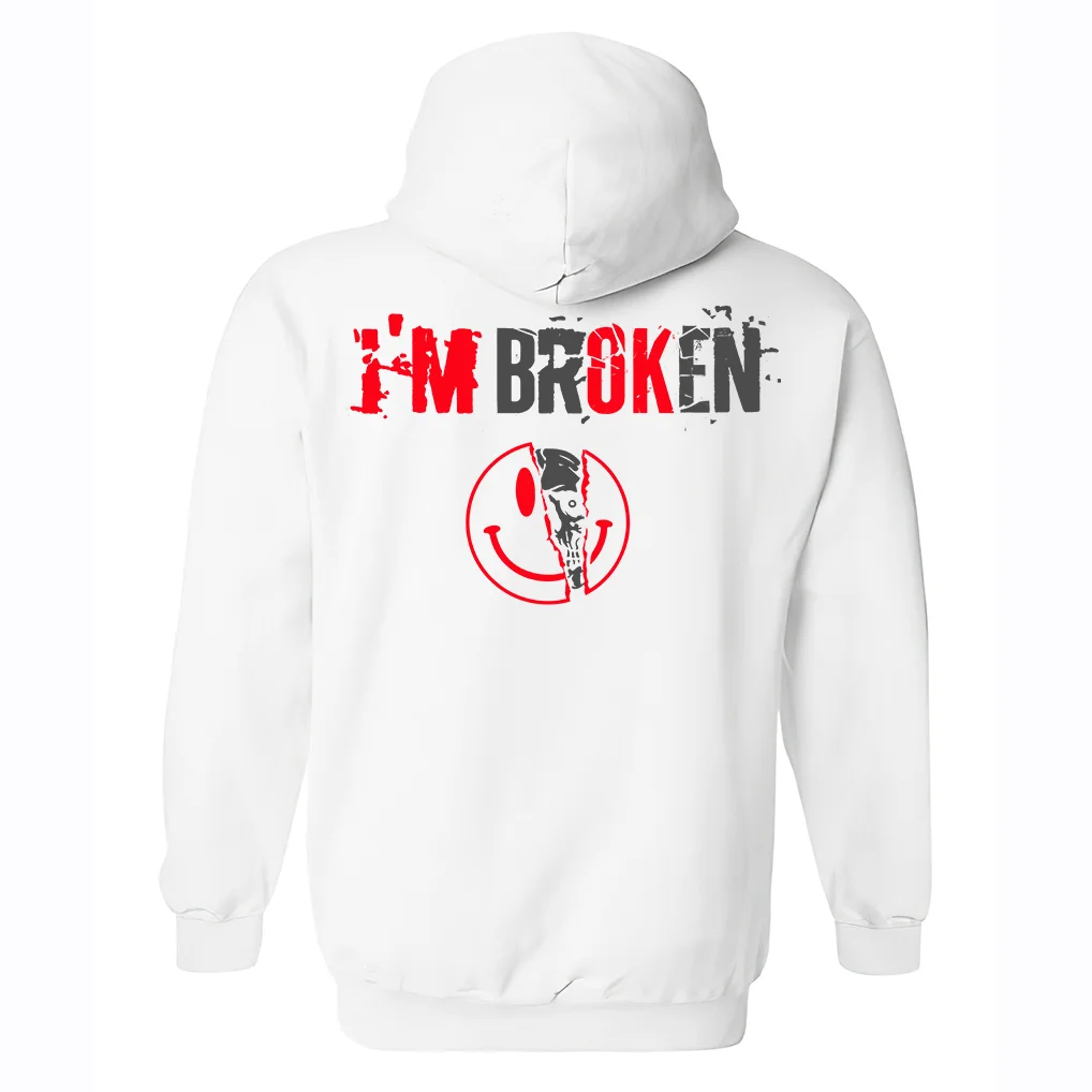Livereid I'm Broken Printed Men's Hoodie - Livereid