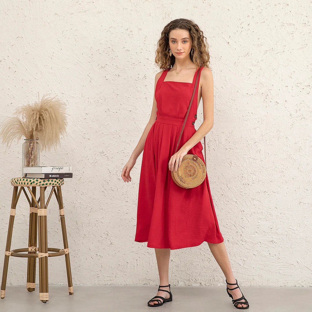 Backless Lace Up Summer Dress