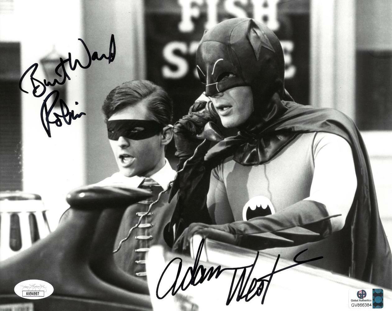 Adam West/Burt Ward Signed Batman Autographed 8x10 B/W Photo Poster painting JSA #KK94997