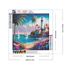 Strandleuchtturm - runder Bohrer Diamond Painting - 30*30cm