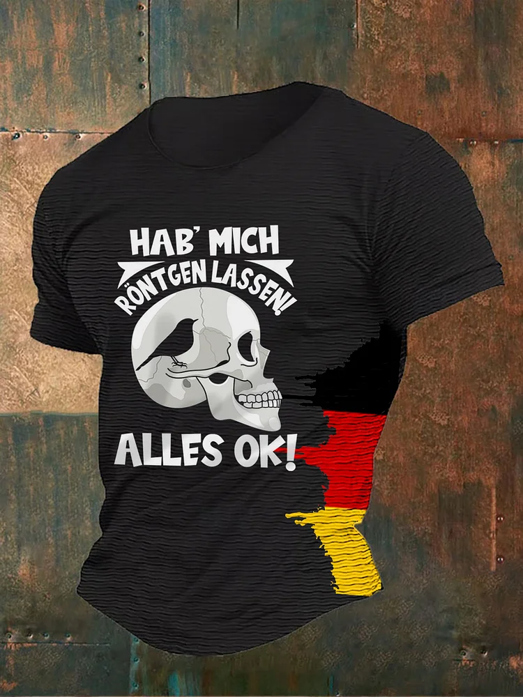 Herren Hab mich r&ouml;ntgen lassen bedruckte T-Shirt mit kurzen &Auml;rmeln