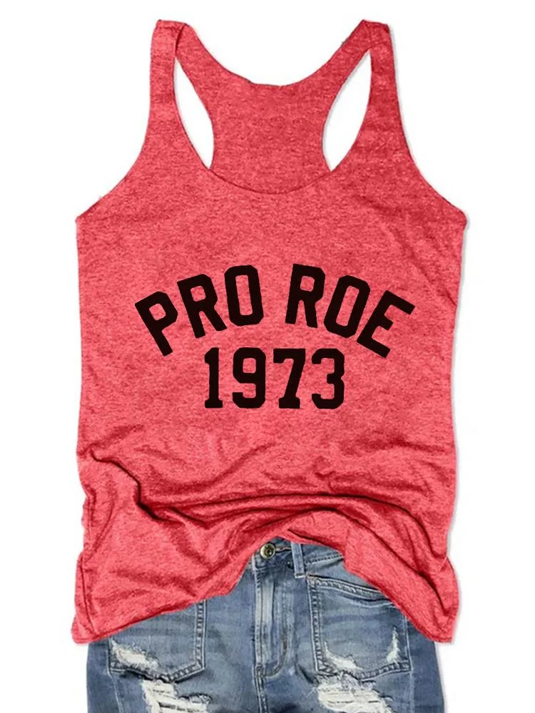 Pro Roe 1973 Big Print Women's Round Neck Tank Top