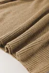 Women's Straw Yellow Brushed Cashmere Round Neck Casual Fitted Sweater