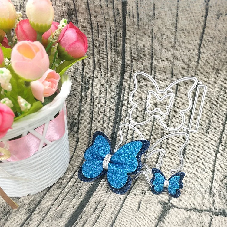 New 2 Pcs butterflies metal cutting die mould scrapbook decoration embossed photo album decoration card making DIY handicrafts