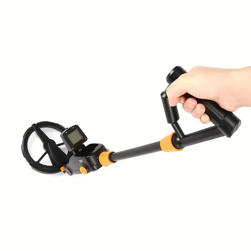 lightweight portable metal detector for beginners md 1008a model easy assembly battery powered batteries not included durable plastic construction with orange ideal for outdoor hobby exploration Product details 1