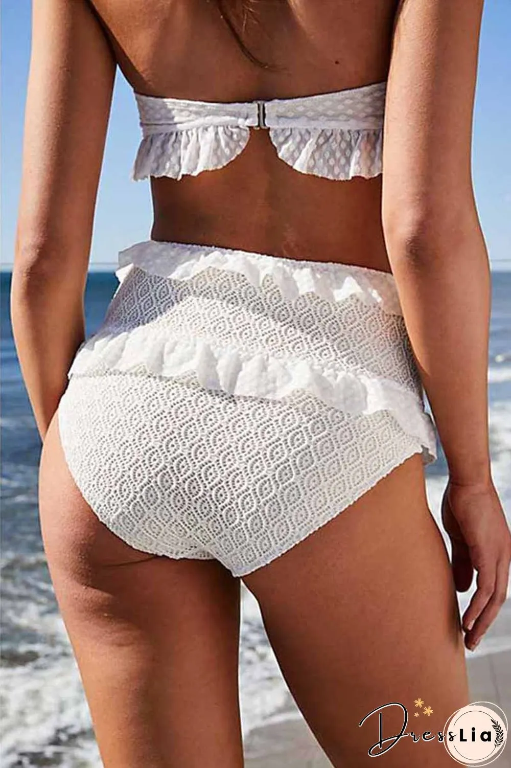 Lace Mesh High Waist Bikini Swimwear(3 colors)