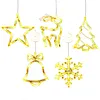 5 Pack Christmas Window Lights Decorations with Suction Cup Battery Powered LED Sucker Lamp Multifunctional Xmas Decorative Lights for Christmas Window Glass Wall Indoor Decorations