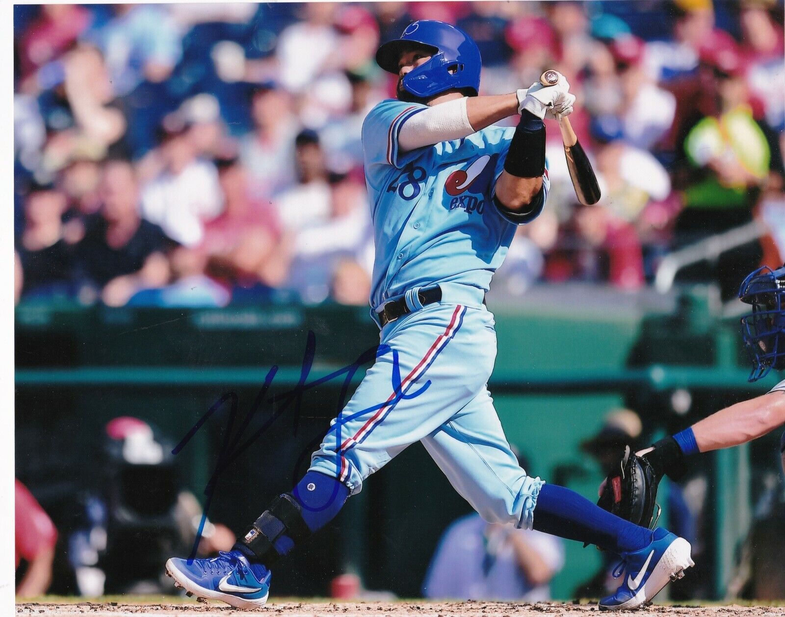 KURT SUZUKI WASHINGTON NATIONALS (EXPOS THROWBACK) ACTION SIGNED 8x10