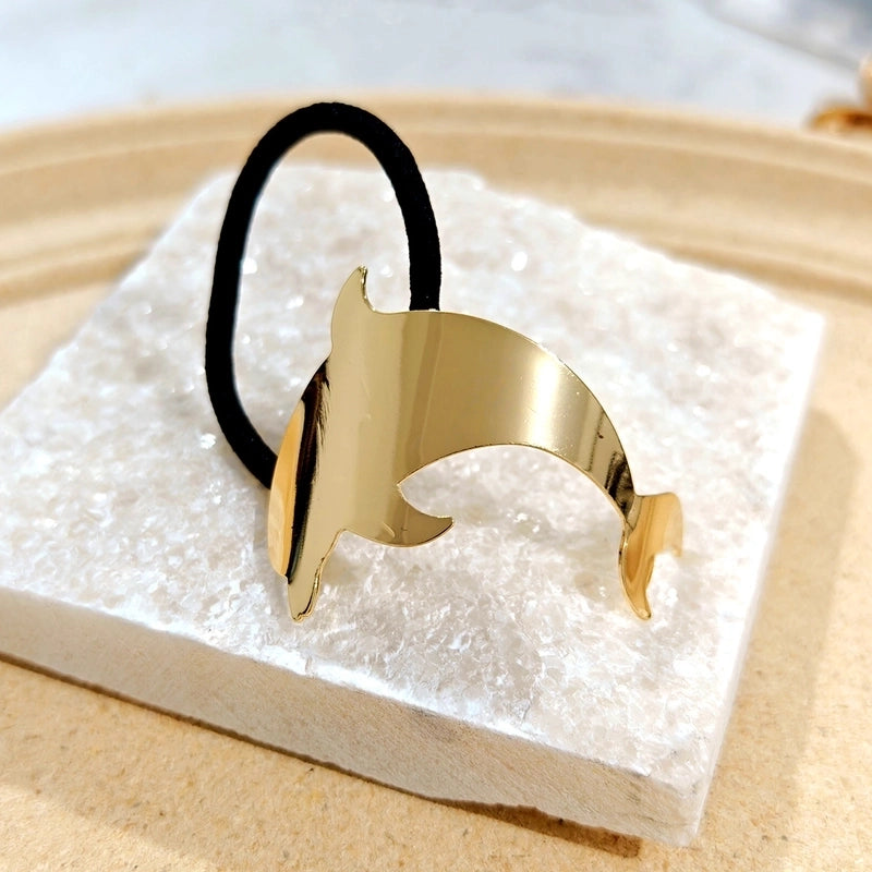 Women’s Casual Minimalist Solid Color Metal Plating Hair Tie