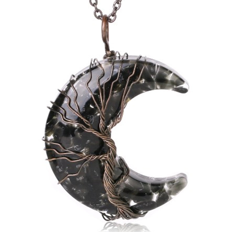 Casual Minimalist Moon Natural Stone Opal Plating Women’s Pendant Necklace Necklace Pendant