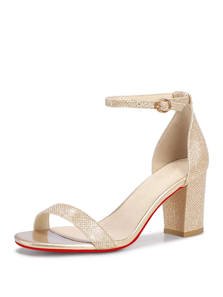75mm Women's  Strappy Block Heels Sandals Comfy Open Toe Chunky Dress Wedding Shoes Adjustable Cross Strap Ladies  Red Bottom Prom Pumps
