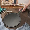 Cast Iron Round Griddle Nonstick Flat Skillet for Camping Indoor Outdoor Cooking