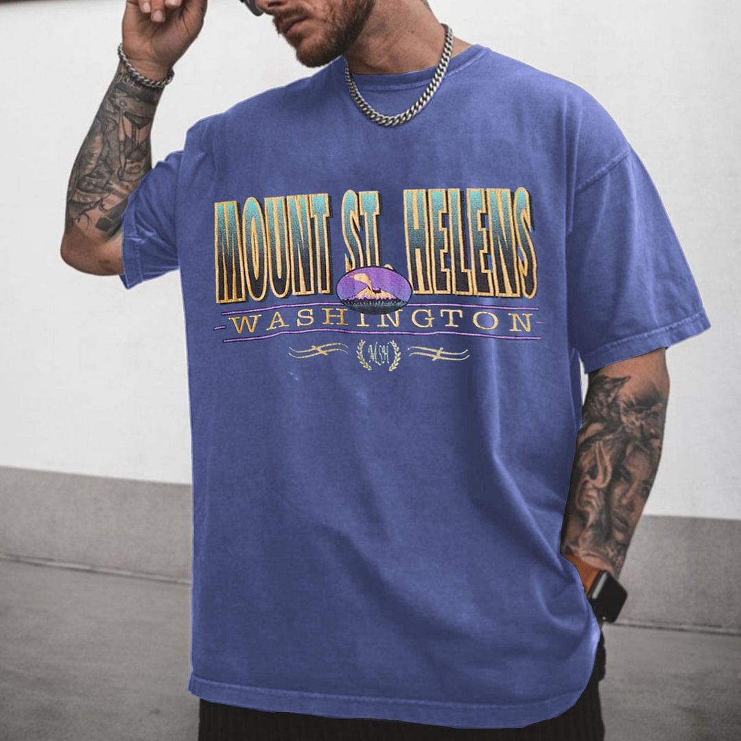 Men's Oversized Vintage Print T-Shirt、、URBENIE