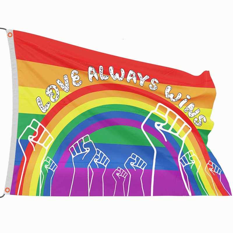 Pride Day LGBT Flag Full Support Love Always Wins 